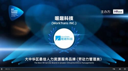 榮譽(yù)加冕 喔趣科技再獲大中華區(qū)最佳人力資源服務(wù)品牌大獎(jiǎng)